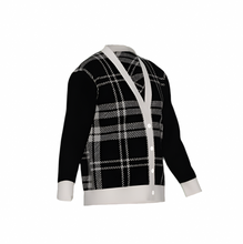 Load image into Gallery viewer, Silver Fox Luxury Cardigan in English Plaid - Black & Bone