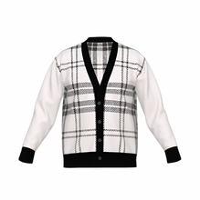 Load image into Gallery viewer, Silver Fox Luxury Cardigan in English Plaid - Bleach & Black