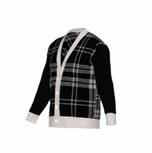 Load image into Gallery viewer, Silver Fox Luxury Cardigan in English Plaid - Black & Bone