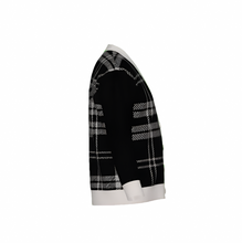 Load image into Gallery viewer, Silver Fox Luxury Cardigan in English Plaid - Black & Bone