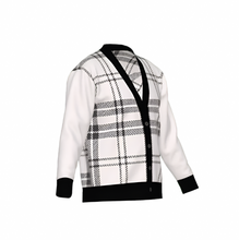 Load image into Gallery viewer, Silver Fox Luxury Cardigan in English Plaid - Bleach & Black