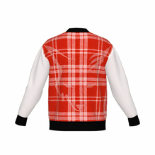 Load image into Gallery viewer, Silver Fox Luxury Cardigan in English Plaid - Bleach, Black & Chili