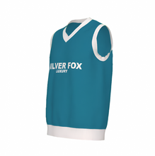 Load image into Gallery viewer, Silver Fox Luxury Sweater Vest in Cyan