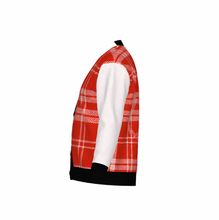 Load image into Gallery viewer, Silver Fox Luxury Cardigan in English Plaid - Bleach, Black & Chili