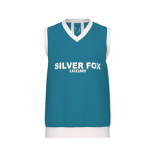 Load image into Gallery viewer, Silver Fox Luxury Sweater Vest in Cyan