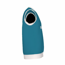 Load image into Gallery viewer, Silver Fox Luxury Sweater Vest in Cyan