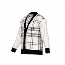 Load image into Gallery viewer, Silver Fox Luxury Cardigan in English Plaid - Bleach & Black