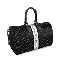 Load image into Gallery viewer, Silver Fox Luxury "Weekender" Leather Duffle Bag - Classic w/ White Accent