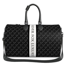Load image into Gallery viewer, Silver Fox Luxury "Weekender" Leather Duffle Bag - Classic w/ White Accent