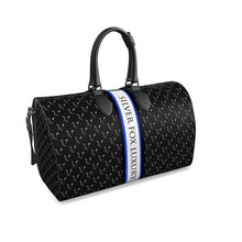 Load image into Gallery viewer, Silver Fox Luxury "Weekender" Leather Duffle Bag - Classic w/ Neon Blue Accent