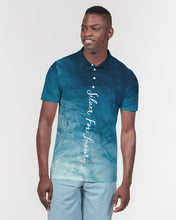 Load image into Gallery viewer, Silver Fox Luxury Slim Fit Short Sleeve Polo in Dark Ocean