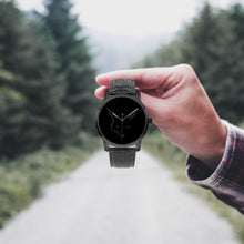 Load image into Gallery viewer, Silver Fox Luxury Classic Leather Quartz Watch - Black-on-Black Collection