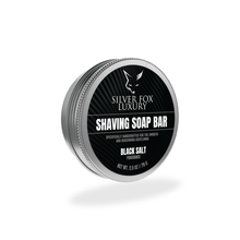 Load image into Gallery viewer, Silver Fox Luxury Black Salt Shaving Soap Bar