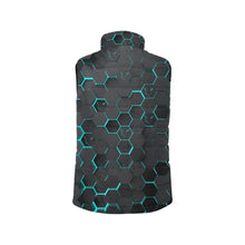 Load image into Gallery viewer, Silver Fox Luxury Puffer Vest in Blue Cyber