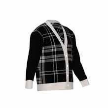 Load image into Gallery viewer, Silver Fox Luxury Cardigan in English Plaid - Black &amp; Bone