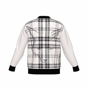 Silver Fox Luxury Cardigan in English Plaid - Bleach & Black