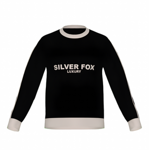 Silver Fox Luxury Black Slim-Fit Crewneck Sweater