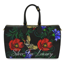 Load image into Gallery viewer, Silver Fox Luxury "Weekender" Leather Duffle Bag in Nocturne Garden