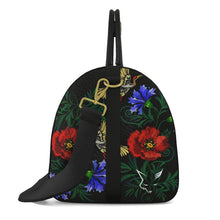 Load image into Gallery viewer, Silver Fox Luxury "Weekender" Leather Duffle Bag in Nocturne Garden