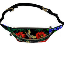 Load image into Gallery viewer, Silver Fox Luxury Leather Fanny Pack in Nocturne Jardin