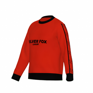 Silver Fox Luxury Red Slim-Fit Crewneck Sweater