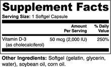 Load image into Gallery viewer, Vitamin D3 2,000 IU