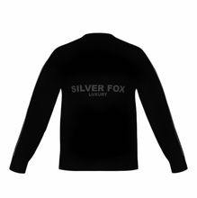 Load image into Gallery viewer, Silver Fox Luxury Black on Black Slim-Fit Crewneck Sweater