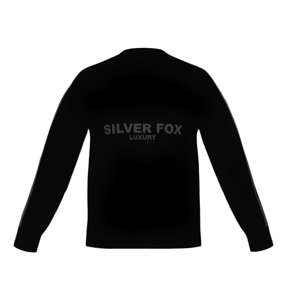 Silver Fox Luxury Black on Black Slim-Fit Crewneck Sweater