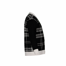 Load image into Gallery viewer, Silver Fox Luxury Cardigan in English Plaid - Black &amp; Bone