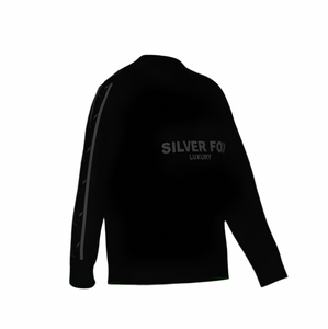 Silver Fox Luxury Black on Black Slim-Fit Crewneck Sweater