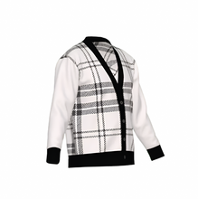 Load image into Gallery viewer, Silver Fox Luxury Cardigan in English Plaid - Bleach &amp; Black