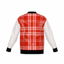 Load image into Gallery viewer, Silver Fox Luxury Cardigan in English Plaid - Bleach, Black &amp; Chili