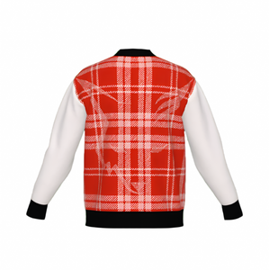 Silver Fox Luxury Cardigan in English Plaid - Bleach, Black & Chili