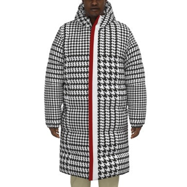 Silver Fox Luxury Duck-Down Puffer in Houndstooth