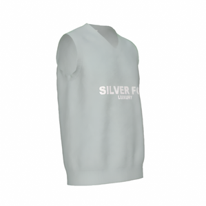 Silver Fox Luxury Sweater Vest in Powder