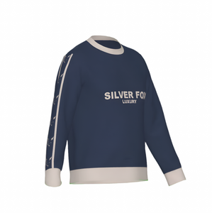 Silver Fox Luxury Navy Slim-Fit Crewneck Sweater