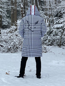 Silver Fox Luxury Duck-Down Puffer in Houndstooth