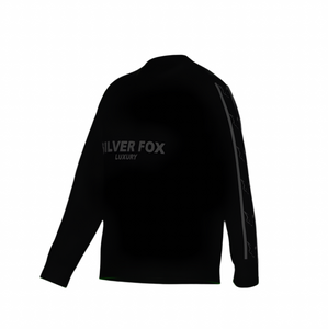 Silver Fox Luxury Black on Black Slim-Fit Crewneck Sweater