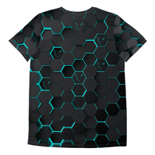 Load image into Gallery viewer, Silver Fox Blue Cyber Athletic T-shirt