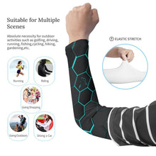 Load image into Gallery viewer, Silver Fox Luxury Arm Sleeves in Blue Cyber (Set of Two)