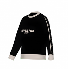 Load image into Gallery viewer, Silver Fox Luxury Black Slim-Fit Crewneck Sweater