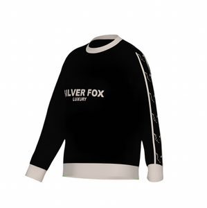 Silver Fox Luxury Black Slim-Fit Crewneck Sweater