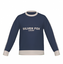 Load image into Gallery viewer, Silver Fox Luxury Navy Slim-Fit Crewneck Sweater