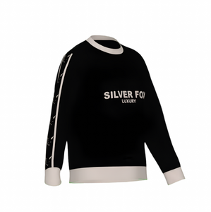 Silver Fox Luxury Black Slim-Fit Crewneck Sweater