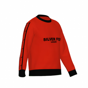 Silver Fox Luxury Red Slim-Fit Crewneck Sweater