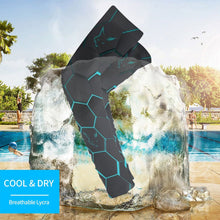 Load image into Gallery viewer, Silver Fox Luxury Arm Sleeves in Blue Cyber (Set of Two)
