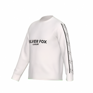 Silver Fox Luxury Bleach on Black Slim-Fit Crewneck