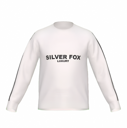 Silver Fox Luxury Bleach on Black Slim-Fit Crewneck