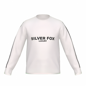 Silver Fox Luxury Bleach on Black Slim-Fit Crewneck