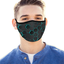 Load image into Gallery viewer, Silver Fox Blue Cyber Face Mask (Pack of 3)